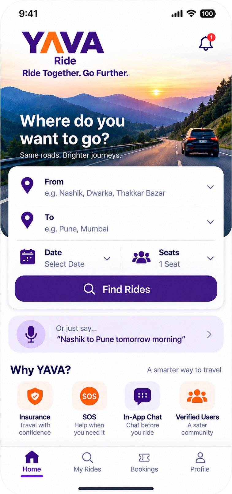 YAVA customer app preview